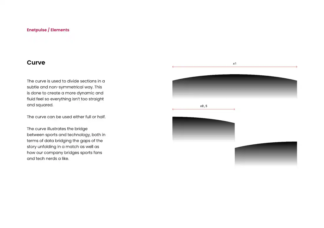 Elements page from the Enetpulse Brand Style Guide