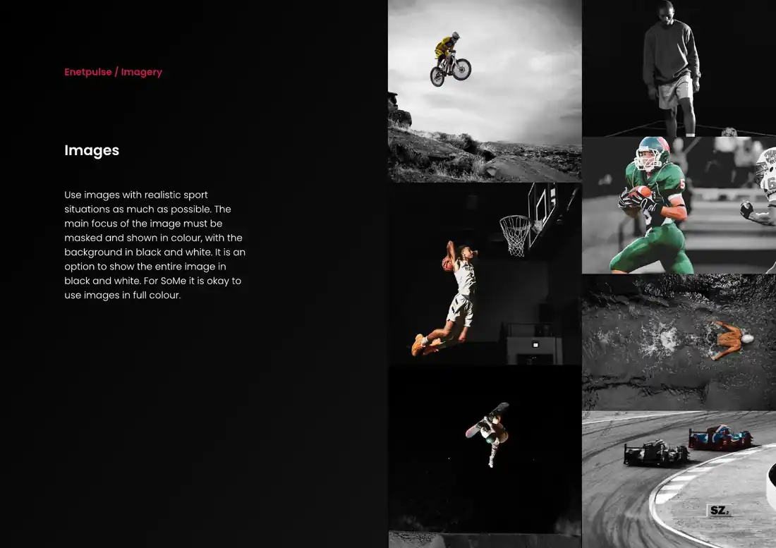 Imagery page from the Enetpulse Brand Style Guide