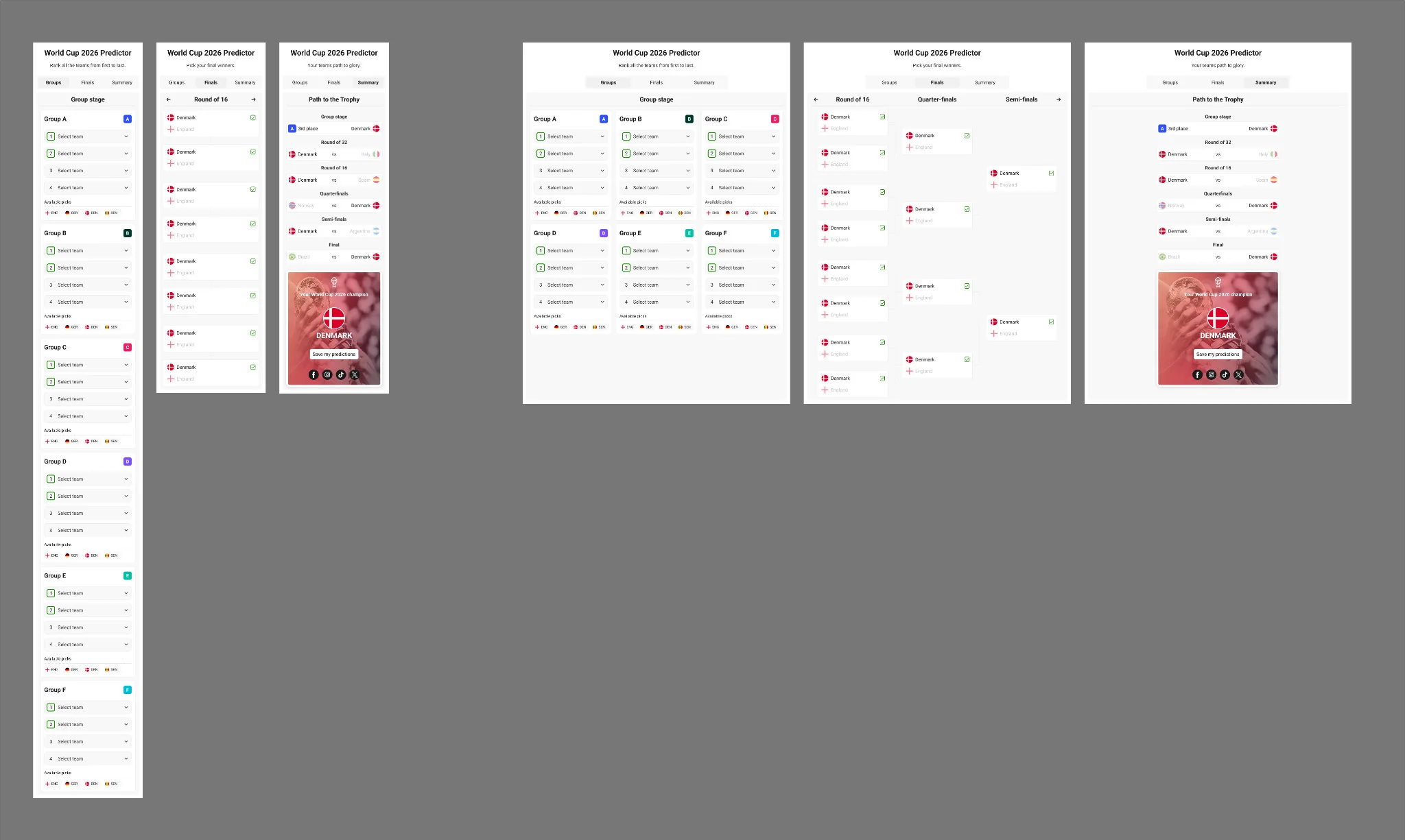 Responsive World Cup Predictor mockups on desktop and mobile