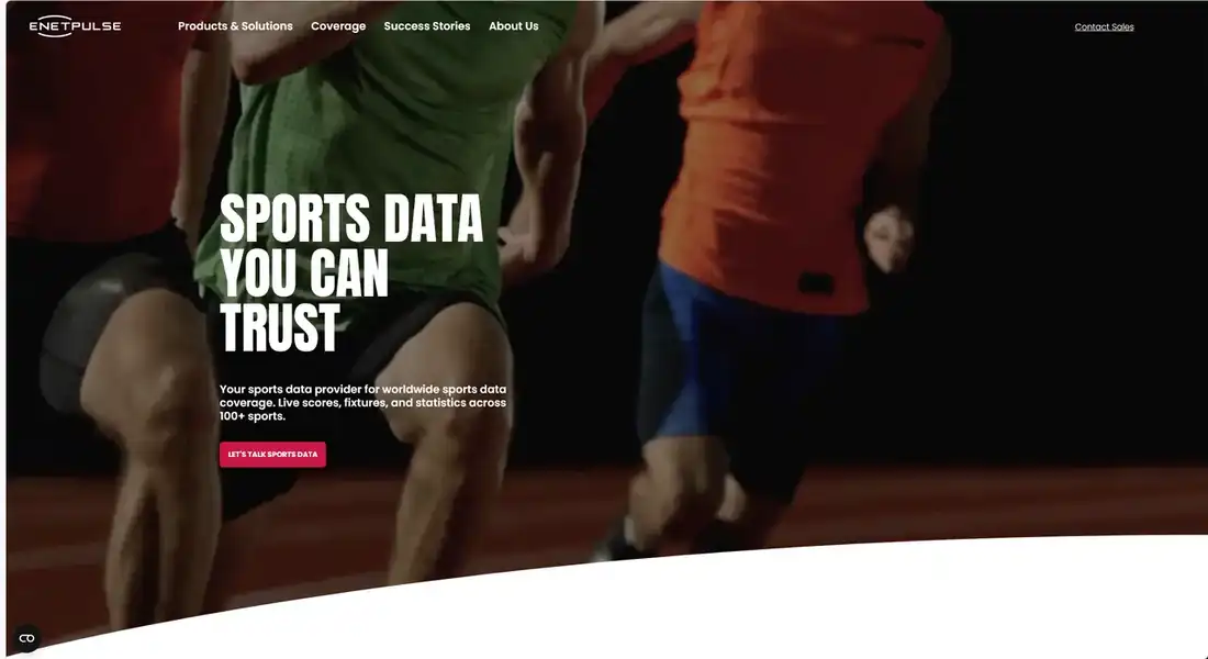 Enetpulse.com homepage on desktop
