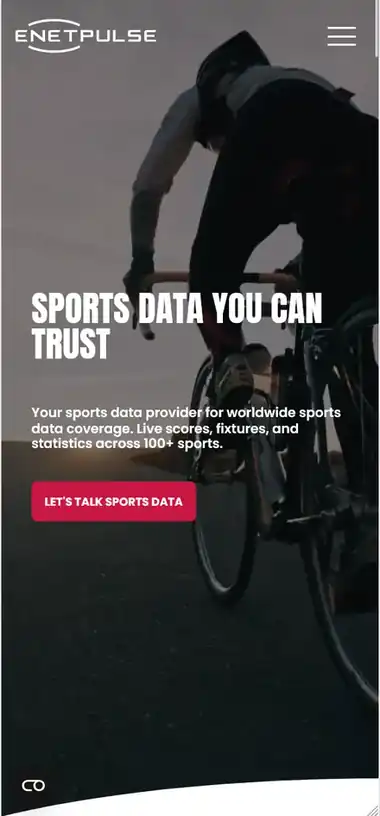 Enetpulse.com homepage on mobile